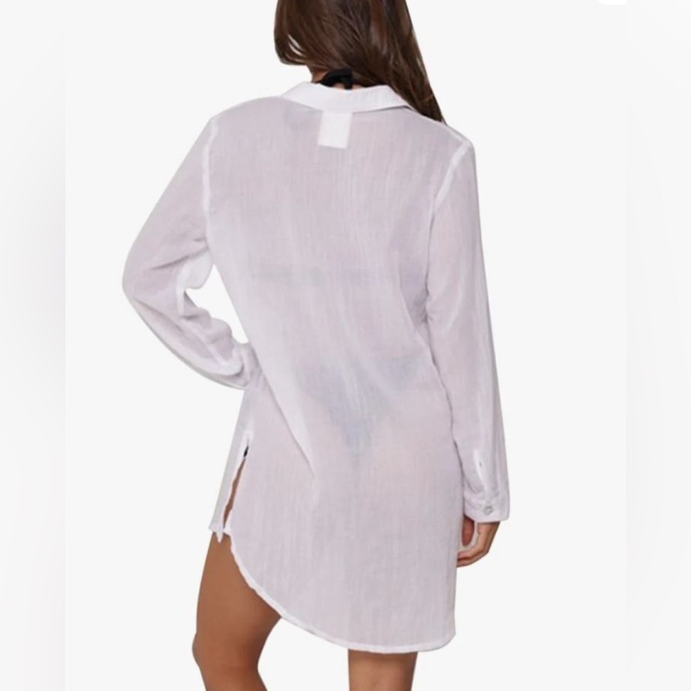 J Valdi Women's Bermuda Button-Front Big Shirt Cover-Up.